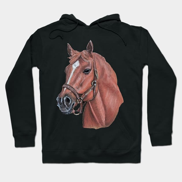 "Big Red" Secretariat, Race Horse Hoodie by CarolineArts